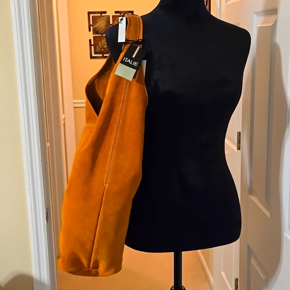 Italian orange suede hobo bag - Picture 2 of 16